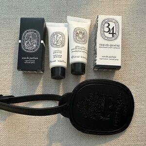 Diptyque travel tag and travel samples